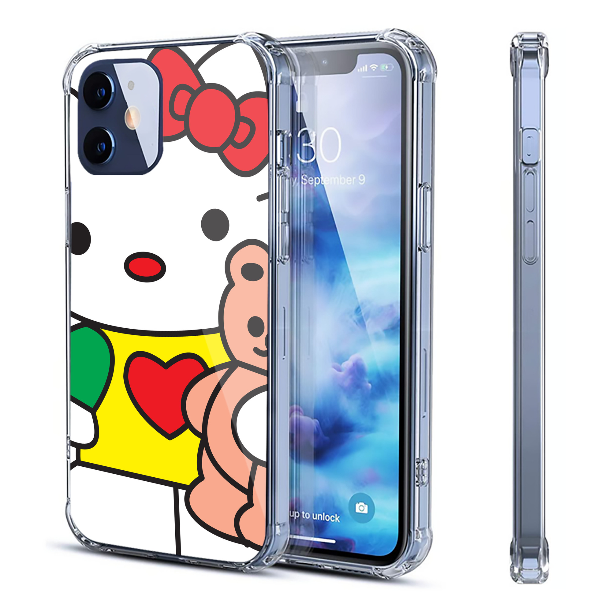 （画像用） Hello Kitty ハローキティ 【iPhone 12シリーズ対応】透明スマホケース（クリアソフトケース）